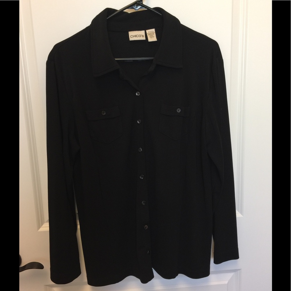 Chico’s Traveler’s Button Front Jacket.